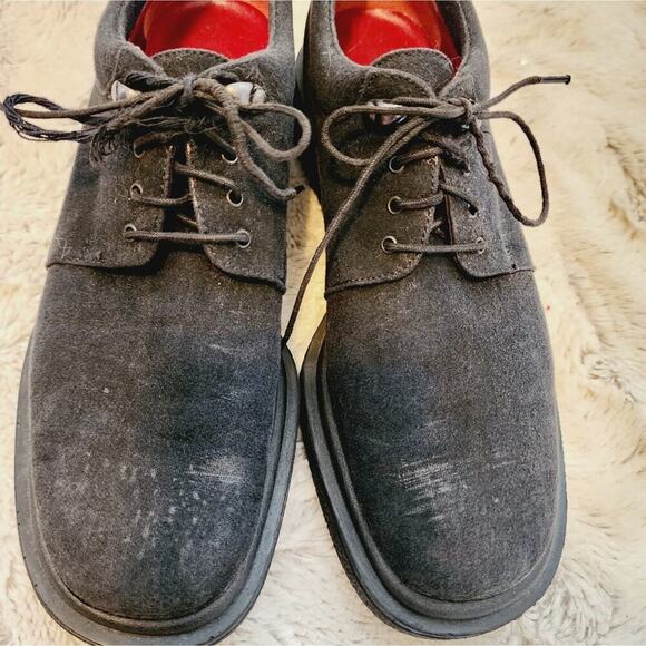 SALVATORE FERREGAMO SPORT SUEDE LACE UP BLACK  SHOES SIZE 8 1190 - Picture 6 of 9